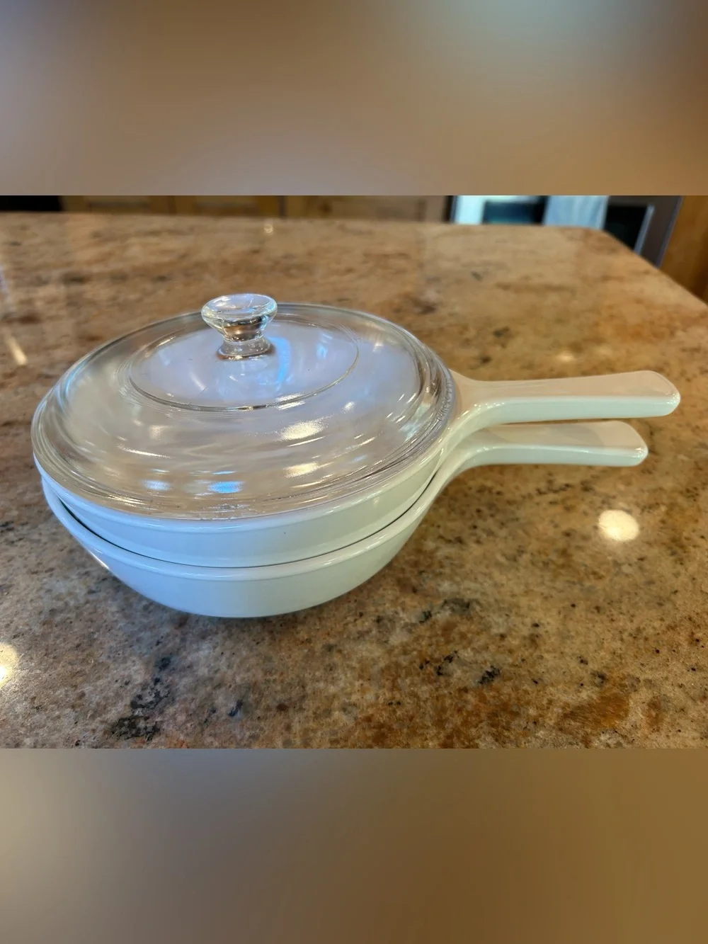Corning Ware MW-83-B #4781 Pair w/Pyrex Lid P83C 7”Microwave Browning Skillet
